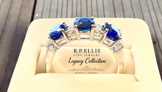 Five-Stone Oval Sapphire & Diamond Ring