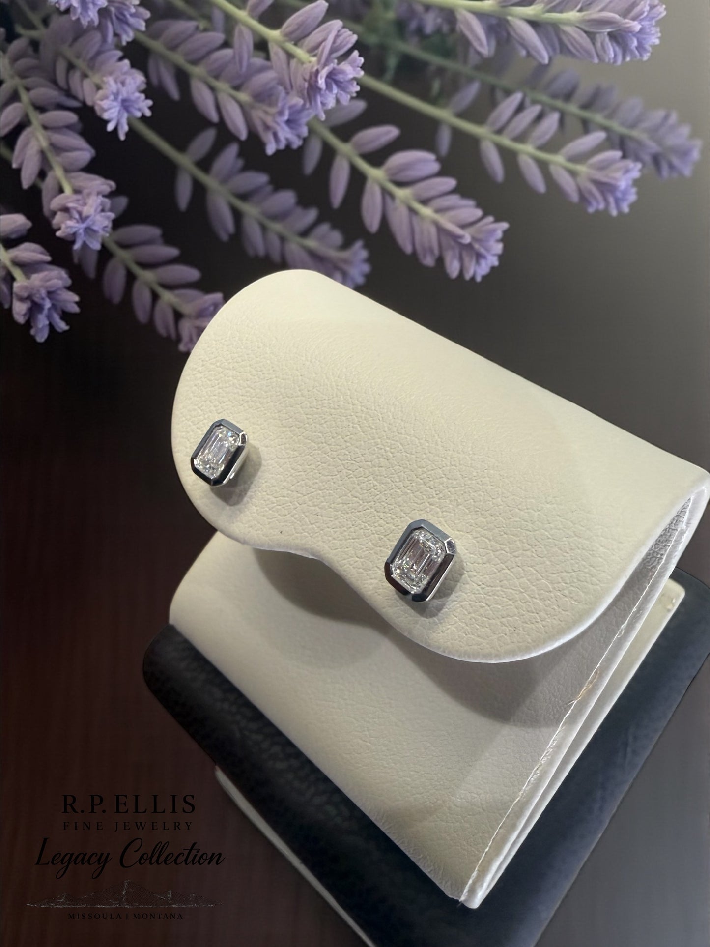 Emerald-Cut Diamond Stud Earrings