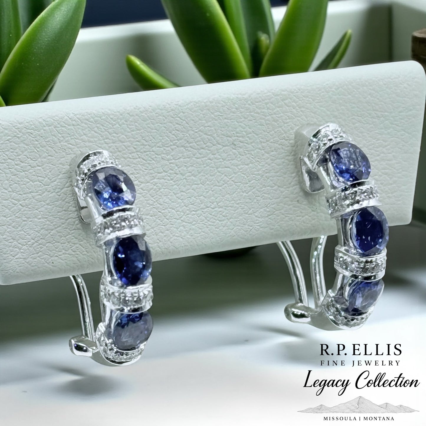 Sapphire & Diamond Hoop Earrings | $4,095