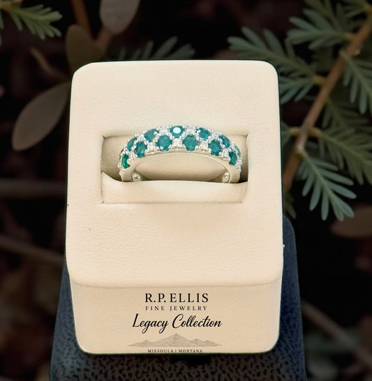 14K Emerald Ribbon Band