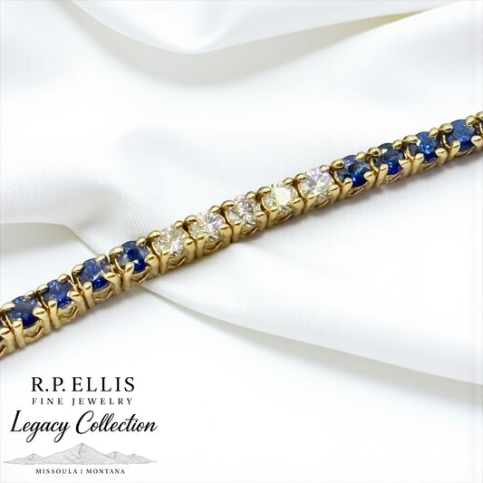 Sapphire & Diamond Tennis Bracelet