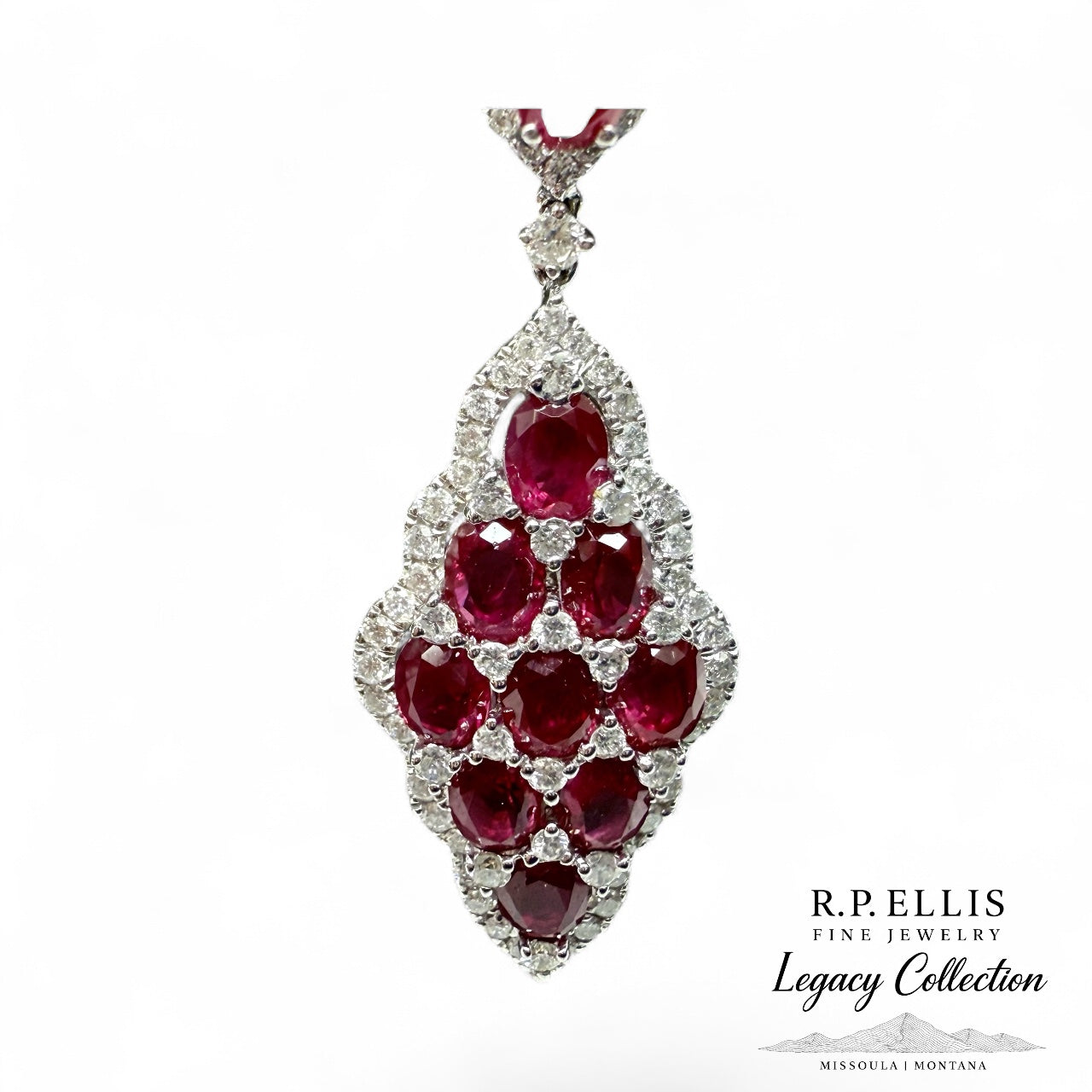 18K White Gold Ruby & Diamond Earrings | 6.25ct Total Weight