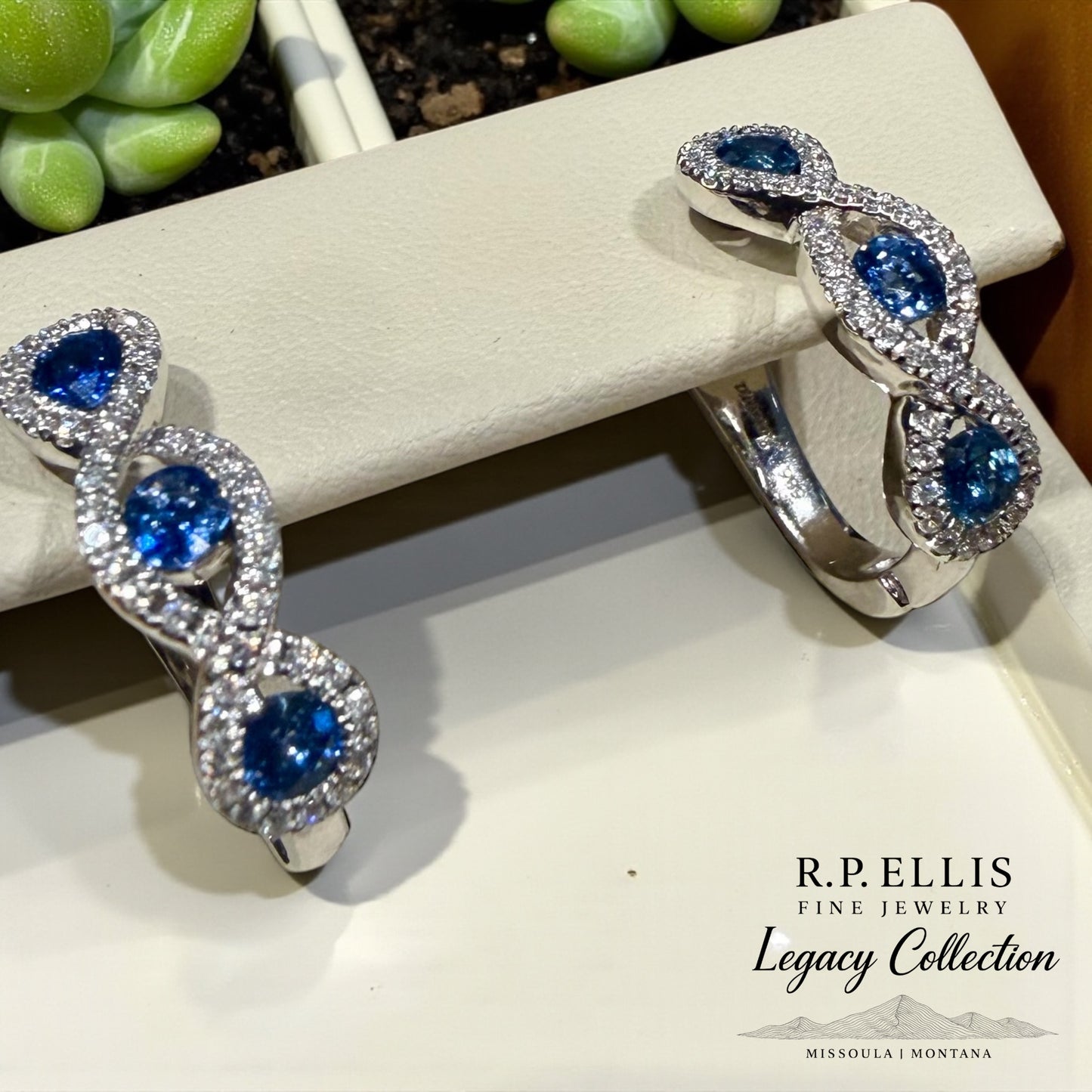 Sapphire & Diamond Infinity Earrings | $2,781