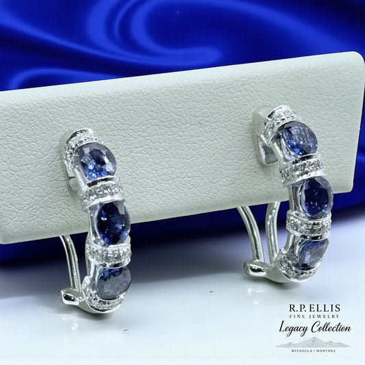 Sapphire & Diamond Hoop Earrings | $4,095