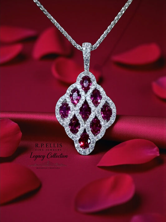 Ruby & Diamond Mosaic Pendant