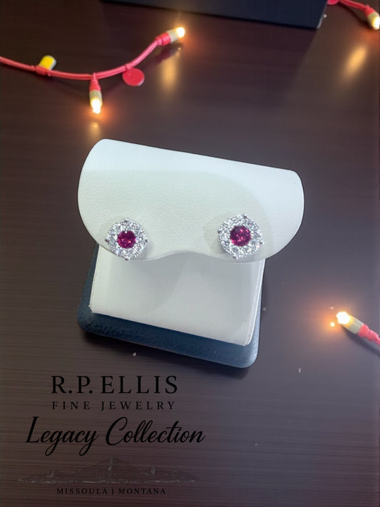 Ruby Diamond Studs