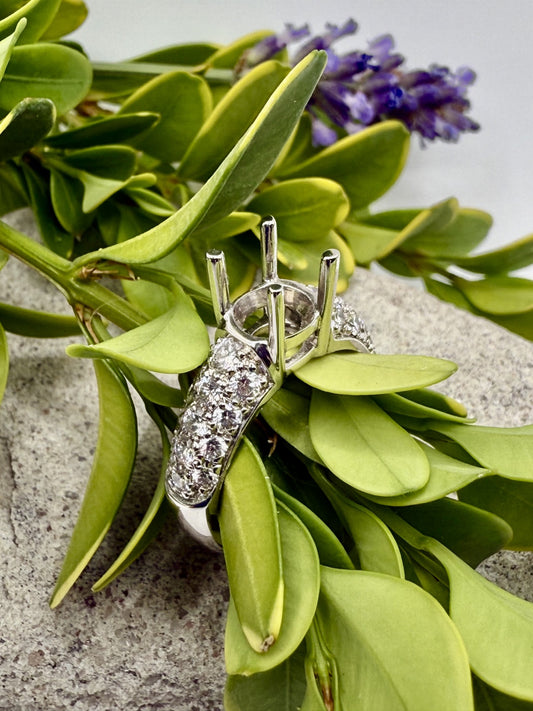 Pavé Diamond Semi-Mount Ring (.87 ct tw)