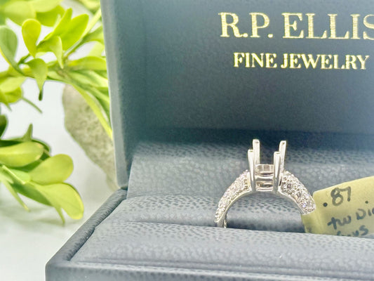 Pavé Diamond Semi-Mount Ring (.87 ct tw)