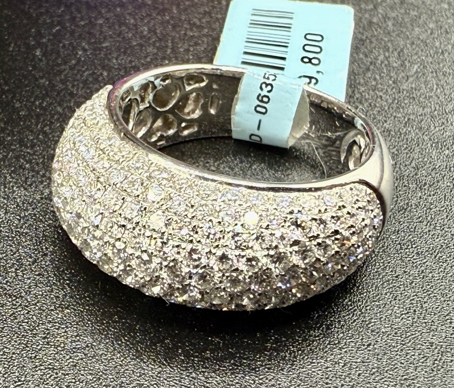 Diamond Pavé Dome Ring in 18k White Gold